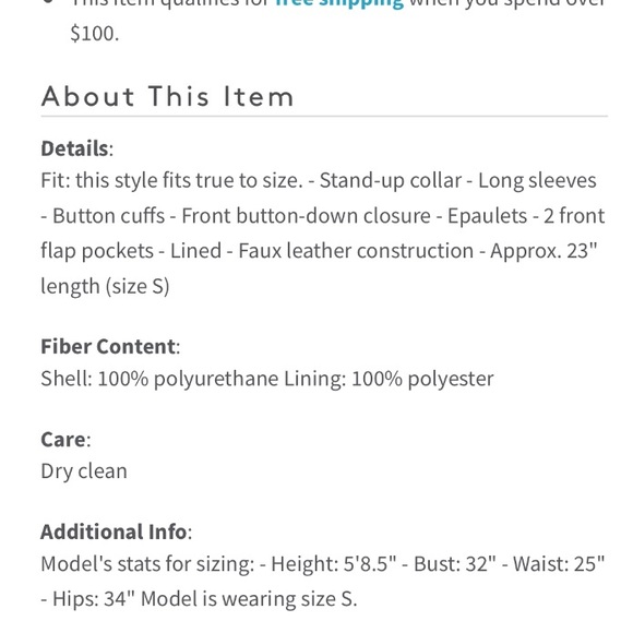 Romeo & Juliet couture faux leather jacket NWT - Picture 5 of 8